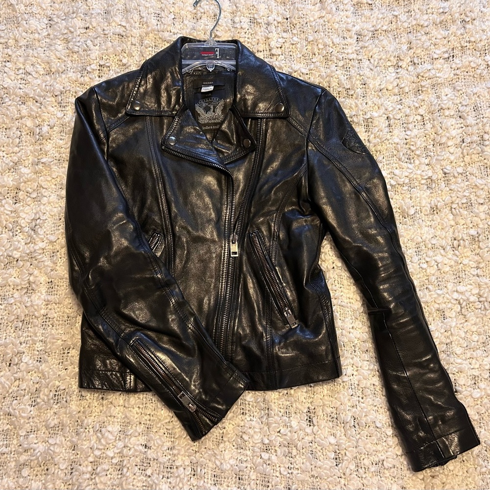 Diesel Black Leather Motorcycle Jacket